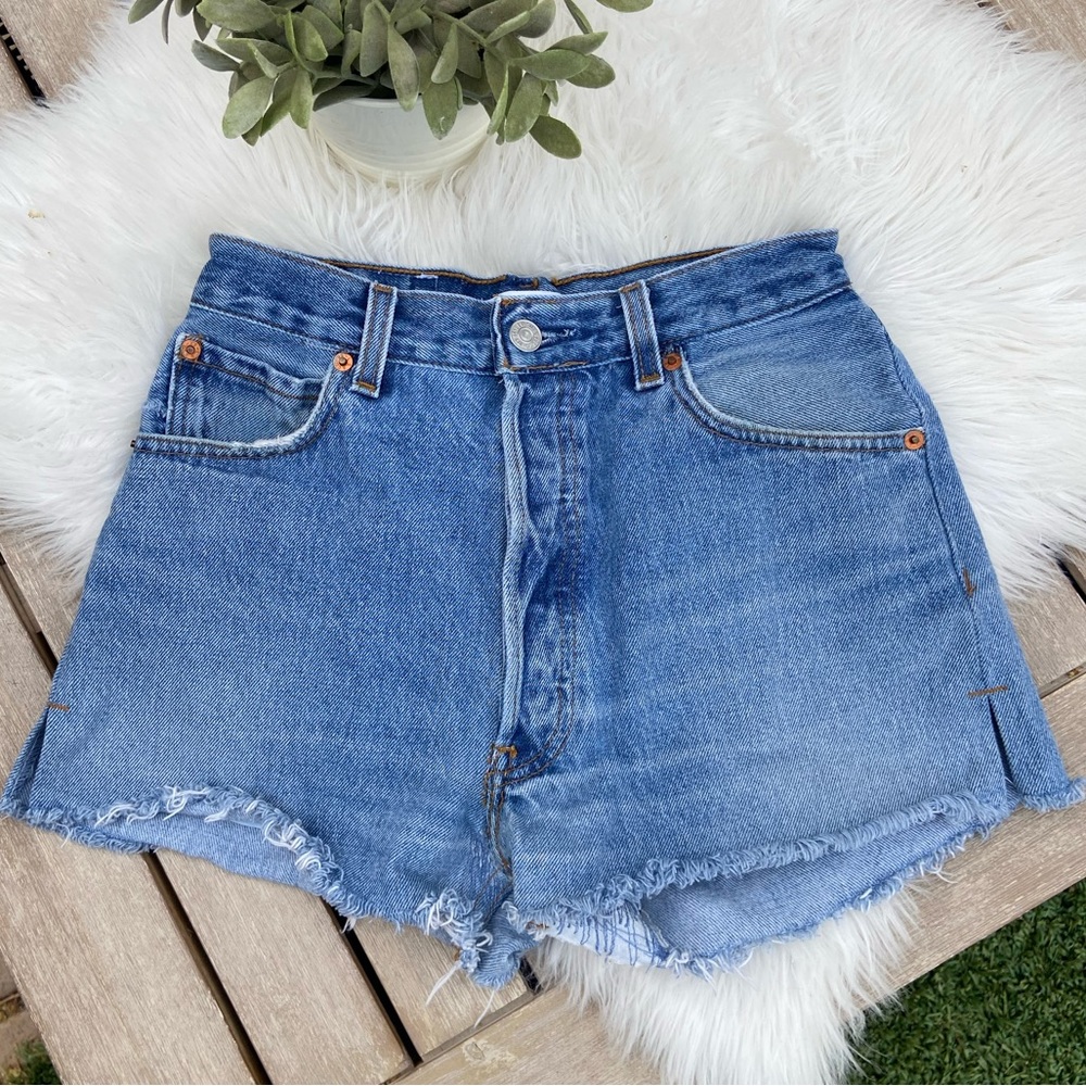 RE DONE By Levi’s One of a Kind High Waisted Button Fly Cutoff Jean Shorts 24